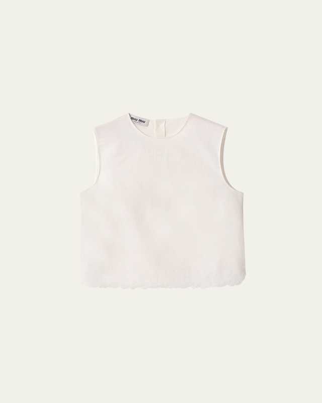 Flower Embroidered Canvas Tank Top